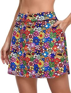 CHICHO Athletic Skorts Skirts for Women,Lady High Waist UPF 50+ Skort Thin Golf Casual Skort with Pockets Breathable Tennis Skirt Work Wear Autumn
