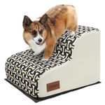 Dog Steps for Bed, 2-Step Ladder for Small Dogs & Cats, High Density Foam Pet Stairs for Couch, Pet Steps for Older Dogs/Cats with Joint Pain, Dog Ramp Stairs for Bed/Couch