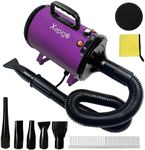 Dog Dryer, Pet Grooming Dryer with Adjustable Speed and Temperature Control Dog Blow Dryer, Pet Hair Dryer (Metal - Purple)
