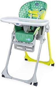 Chicco Polly Easy Chaise Haute Evolutive et Transat pour Bébés, Inclinable avec Hauteur et Repose-Pieds Réglables, 4 roues, Fermeture Compacte - de 6 mois à 3 ans (15 kg) - Crocodile