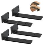 Ultra Heavy Duty Shelf Brackets – 0.2In Thick Black L Shape Shelf Brackets, Hidden Steel Brackets for Shelves - 9 Inch Floating Shelf Hardware Heavy Duty (6Pcs)