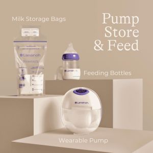 Lansinoh Wearable Breast Pump Bundle – Hands-Free Double Electric Pump