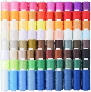 Simthread All Purpose Sewing Thread, 80 Spools Assorted Colors Each 400 Yards of Polyester Threads for Sewing Machine, Sewing Machine Supplies for Beginners, Hand Stitching, Quilting, Serger