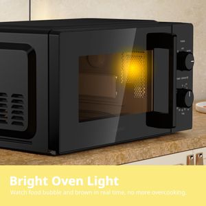 COMFEE' 20L Compact Microwave, 700W Black – Manual, Inverter, Quick Defrost