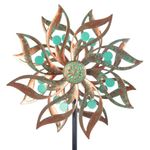 Viveta Metal Wind Spinners Outdoor,Vintage Kinetic Wind Spinner Garden Pinwheels with Metal Stake for Patio,Lawn,Garden,59 * 13.4 Inch