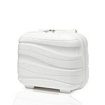 Kono Lightweight Polypropylene Travel Makeup Carrying Case Hard Shell Cosmetic Case Mini 14" Luggage Organizer (White)