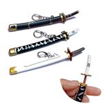 GULLI BULLI Showpiece Item Zinc Made Metal Katana Keychain with Locking System - Size 15 cm (Approx.) - Multicolor (Pack of Any 2)