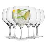 Krosno Drinking Glasses | Cocktail Gin Tonic Balloon Water | Set of 6 | 700 ML | Harmony Collection | Martini Wine Glasses Gift Box, Gin Gifts for Women | Home, Events & Kitchen