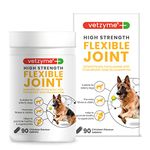 Vetzyme High Strength Flexible Joint Supplements for Senior Dogs (90 Tablets) - Hip and Joint Care with Chondroitin and Glucosamine, Tasty Chicken Flavour