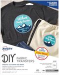 AVERY Dark T-Shirt Transfers, for Use on Dark Fabrics, Inkjet Printers, 5 Paper Transfers (03279), White