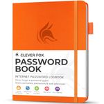Clever Fox Password Book with alphabetical tabs. Internet Address Organizer Logbook. Small Pocket Password Keeper for Website Logins (Orange)