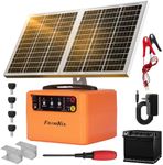 FarmNix 30 Miles Solar Electric Fence Charger for Livestock,6-12KV Adjustable Output Solar Charger,1.5J Fence Charger,15W Solar Powered Electric Fence Kit for Garden,24H Uninterrupted Protection
