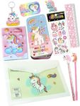 Le Delite (Combo Gift Pack of 10 Items Unicorn Stationery Set for Girls, Return Gifts for Girl & Kids, Stationery Items, Pencil Box with All Stationary