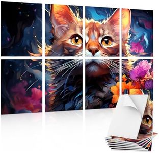 TONOR 8 Pack Art Acoustic Panel, Self-Adhesive Wall Panels, 48"X32" Sound Absorbing Panels, Decorative Soundproof Panels, Acoustic Treatment for Recording Studio, Office, Home, Cat