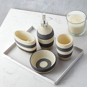 Sweet Home Collection Bathroom Accessories Unique Collections Modern Classic Contemporary Decorative Beautiful Designs Bath Shower Tub Décor, 4 Piece Set, Twist 4 Count