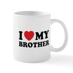 CafePress I Love My Brother Mug 11 oz (325 ml) Ceramic Coffee Mug