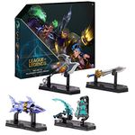 League of Legends - Diecast set of 4 weapons for LOL Champions (Thresh, Darius, Jinx and Garen) including base, metal injection moulding, each approx. 10 cm