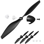 Zhanmai 3 Sets Spare Rc Plane Propellers Rc Airplane Carbon Fiber Nose Cone Compatible With Tr-C285G Rc Plane&Tr-C385 4 Channel Remote Control Airplane With Propeller Savers&Adapters, Black