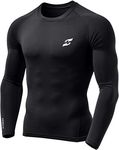 Just Care Unisex Compression Top Full Sleeve Tights Plain for Gym, Running, (2XL_Black)