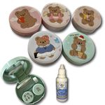 SOFT EYE Plastic Cartoon Kit Anti Bacteria Multicolour Contact Lens Containers, Case Kit Storage Box/Holder Travel Lens Case, 1 Pc With Lens Solution 30Ml