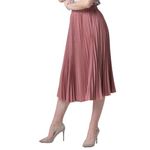 STARPICK ENTERPRISE-Women Solid Pleated Skirt Midi (Peach, 28)