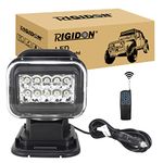 RIGIDON 3D Security Emergency Led Search Lights, 50W Spot Beam Portable Magnetic Base 360° Rotating Remote Control Led Work Light, 12V 24V Driving Lights Lamp for Car Off road Truck 4x4 SUV ATV