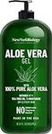 New York Biology Aloe Vera Gel for Face, Skin and Hair - Infused with Tea Tree Oil – From Fresh Aloe Vera Plant   – Moisturizing Aloe Vera for Sunburn Relief and Dry Skin - 16.9 oz