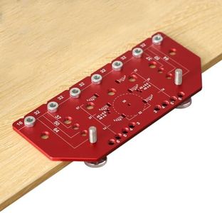 Shelf Pin Hole Jig and Hinge Clamp Two-in-One, with Self-Clamping Function All-Metal Peg Pin Handle with 6mm Drill Bit Cabinet Concealed Doweling Hardware Assembly Making Tool Drilling Guide