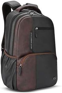 Gear Vintage 2 Faux Leather(Without Antitheft) 19"/34L Large Water Resistant Laptop Backpack/Casual Backpack/Daypack/Travel Backpack/College Bag For Men/Women(Black-Brown)