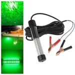 Linkstyle LED Submersible Underwater Fishing Light, 2000LM Green Deep Drop Finder Light with 5M Cord for Fishing Attracting