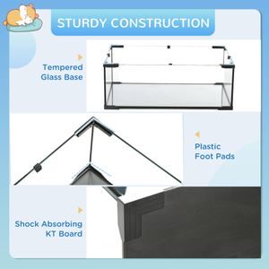 PawHut 3-Tier Glass Hamster Cage – Spacious Small Pet Habitat