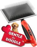 Bixy Pixy Dog Slicker Brush - Large - Protective Ball Tipped Pins Massages Pet Skin - Professional Groomer Dog Brush for Goldendoodle (Large)