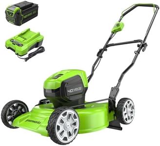 Greenworks 40V 19" Brushless (Push) Cordless Lawn Mower, 4.0Ah Battery and Charger