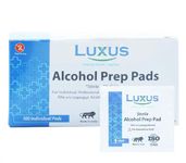 Luxus Two Ply Folded Sterile Alcohol Swabs Antiseptic Prep Wipes Pads (Pack of 100, 1 Box)