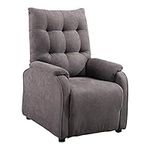 More4Homes CHARLBURY FABRIC RECLINER ARMCHAIR SOFA FIRESIDE CHAIR RECLINING CINEMA (Charcoal)