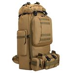 HongXingHai 100L Camping Hiking Backpack,Molle military Tactical rucksack backpack,Waterproof Lightweight Hiking Backpack, Khaki-c, Large, Hiking-daypacks