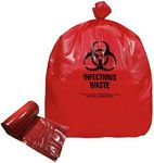 Resilia Medical - Biohazard Bags - Hazardous Waste Disposal, Meets DOT ASTM Standards for Hospital Use, Red, 10 Gallon, 24x24 Inches, 1.35 Mil, 50 Bags