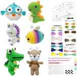 XuanMei GR Crochet Kit for Beginners Adult 6 Packs Learn to Crochet Starter Kits Amigurumi Crocheting Animals with Step-by-Step Video Tutorials