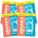 Plackers Twin-Line Dental Floss Picks, 150 Count (Pack of 4)