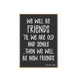 Honey Dew Gifts, We Will Be Friends 'Til We are Old and Senile Then We Will be New Friends, 2.5 Inch by 3.5 Inch,Fridge Magnets, Decorative Magnets, Funny BFF Gifts, 75904