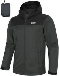 Pioneer Camp Men's Rain Jacket Waterproof with Hood Lightweight Packable Raincoat Rain Shell for Outdoor Hiking Travel