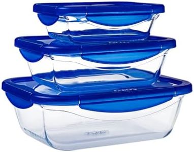 Pyrex Cook & Go - Set di misure diverse (3 pezzi rettangolari), speciale da portare con coperchio ermetico e impermeabile, adatto per forno, microonde e lavastoviglie