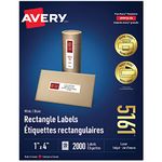 Avery Address Labels with Easy Peel for Laser/Inkjet Printers, 1" x 4", White, Rectangle, 2000 Labels, Permanent (5161) Made in Canada