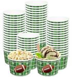 100 PCS Football Party Snack Bowls Supplies 9 oz Green Football Serving Snack Bowls Disposable Serving Bowls for Football Tailgates Dinners Sports Event Family Dinners & Birthday Party (GLQBowl-100)