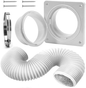 VIWINVELA Dryer Vent Wall Plate Quick Connector Snap to Vent Dryer Dock Connector Kit Fits 4 Inch Hose (Dryer Vent Connector with 4in-5ft White Hose)