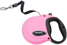 Coastal Pet Power Walker Dog Retractable Leash - Reflective Dog Leash - Stop-and-Release Control Button - Comfort Grip Handle - Pink - Small