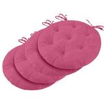 Maatrikaa Soft & Comfortable Cotton Chair Cushion Pad with Ties for Office/Home | Hip Support Circular 18 Inches (Maroon, Pack of 4)