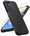 FNTCASE for Samsung Galaxy A15-5G Case: Cell Phone Case Dual Layer Heavy Protective Shockproof Cover Military Grade Drop Textured Back Proof Hard Mobile Protection Tough Skid Cases Black