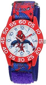 Marvel Spider-Man Kids' Plastic Time Teacher Analog Quartz Nylon Strap Watch