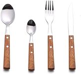 Silverware Set For 4 Wood